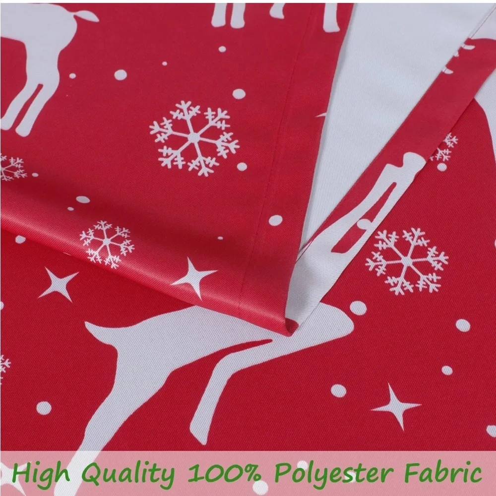 Deer Printed Christmas Curtains  52”Wx84”L Set of 2 panels